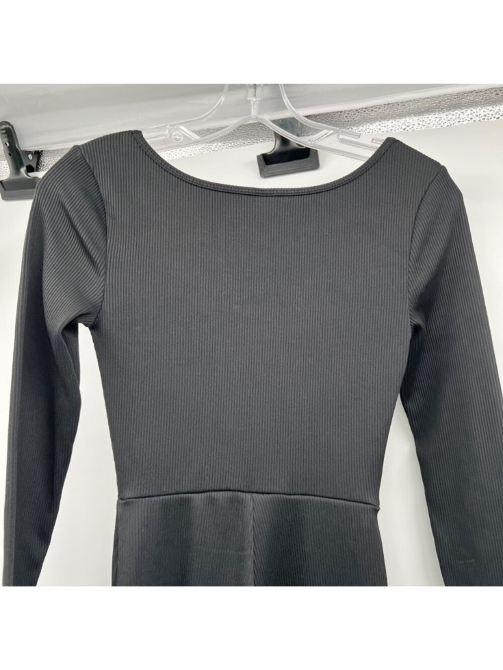 Wild Fable Womens Jumpsuit Flare Leg Long Sleeve Ribbed Black Size Small - Picture 6 of 9